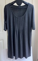 Eileen Fisher Blouse Top Sleeve Charcoal Gray Pleated Pullover Viscose, Size S - £15.95 GBP