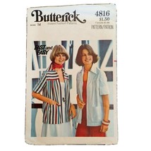 Vintage Butterick Pattern 4816 Misses Jacket Size 14 Easy and Fast Uncut - £4.90 GBP