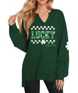 For G and PL Women St Patricks Split Neckline Sweatshirt Green Size L - $358.13 MXN