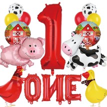 Farm Animal Balloons Cow Pig Balloon Farm Animal Theme 1St Birthday Party Decor  - £18.09 GBP