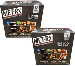2 Packs Met-RX Variety 12 Bars - 3.52 Oz Net Wt 42.24 Big 100 - £57.55 GBP