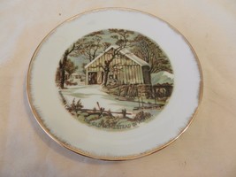 The Old Homestead in Winter Currier & Ives Collector Plate 7" (H1) - $30.00