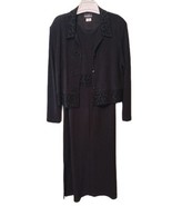 Vintage Positive Attitude Black Maxi Evening Dress Suit Set 2Pc 16 Glitzy - €27,84 EUR