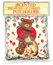 Scented Treasures Christmas Pot Holder Cinnamon Scent Teddy Bear Tabby Cat Heart - £15.44 GBP