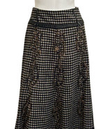 Forwear New York Skirt Women&#39;s 6 Black Cream Plaid Knee Length Lined - £23.74 GBP