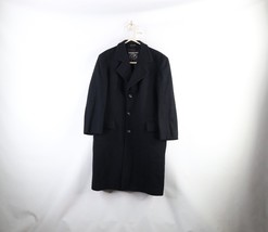Vintage 70s Rockabilly Mens Size 40R Wool 3 Button Overcoat Jacket Black - £70.04 GBP