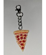 Pepperoni Pizza Slice Keychain Accessory Food Charm Snack Pizza  - £6.71 GBP