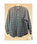 Vintage Pendleton Shirt 1980&#39;s Mens Green Blue Wool Tartan USA Made Size... - $49.95
