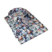 Men's EMILIO CERUTTI Sport Shirt 100% Cotton Long Sleeves #EMC12 Blue Gray image 6