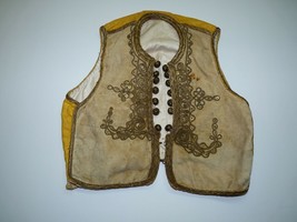 Antique 19C Judaica Jewish Child&#39;s Vest/Waistcoat, Gold Threading, L 30 cm - $179.40