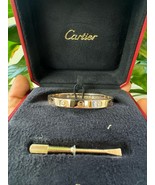 CARTIER LOVE BRACELET 4 DIAMOND 18K ROSE GOLD Size 16  W/BOX &amp; CERT - B3999 - $8,879.63
