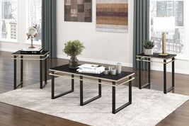 Black Coffee Table and End Tables Set Occasional 3pc Tables Tempered Gla... - $918.72
