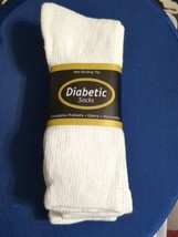 *** 3 pr. Men&#39;s White  Diabetic crew socks, size 13-15 *** - £2.80 GBP