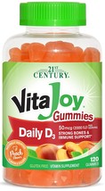 Vitamin D3 Gummies 21st Century VitaJoy Daily Vitamin D 50 mcg (2,000 IU... - £9.98 GBP