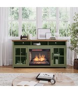 74&quot; Fireplace TV Stand Console for 85&quot; TVs | Sage/Fruitwood | Minimal As... - $23,733.43 MXN