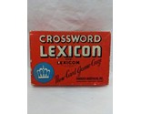 *Rulebook Missing 2 Pages*1937 Parker Brothers Crossword Lexicon Card Game - £35.68 GBP