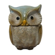 Ceramic Stoneware Owl storage container for cookies or candy in Brown Te... - £19.32 GBP