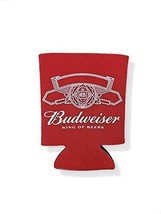 Budweiser 12oz Beer Can Cooler Holder Kaddy Coolie Huggie Bud Classic Bowtie Log - $8.86