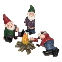 4pc Garden Gnomes For Lawn Small Patio Gnomes Patio Decoration Dwarf Statue Gift - £12.74 GBP