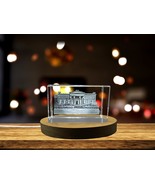 LED Base included | Yorkshire Museum 3D Engraved Crystal Gift - Exquisite - $25.99+