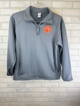 Clemson Tigers Pullover Adult Medium Gray Orange 1/4 Zip Embroidered Badger S - £12.64 GBP