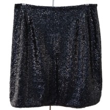 Halogen Women&#39;s Black Sequined Party Skirt size 6 Above Knee Side Zip Li... - $21.37