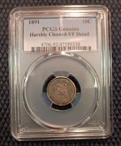 1891 10¢ Seated Liberty Dime - Type 5 Legend Obverse - PCGS Certified VF Detail - £50.28 GBP