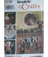 Simplicity Crafts 9796 Christmas Decorations Wreath, Angel, Stockings, P... - $12.21 CAD