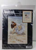 1996 Janlynn Counted Cross Stitch Kit 12&quot; x16&quot; Collecting Shells #29-19 Vintage - £14.24 GBP