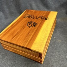 Vintage Cedar Box Wooden Storage Case With Holy Bible Rose Felt Lined Hi... - £11.80 GBP