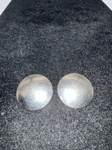 Round Silver Tone Bergère Clip Earrings - $7.00