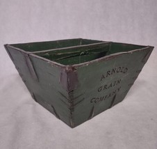 Vintage Arnold Grain Company Wooden Grain Bucket Tote Bin 14&quot; x 14&quot; x 8&quot; - £135.82 GBP