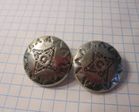 Vintage lot of Sewing Buttons - Silver Western Styled Rounds - $10.00