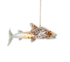  Gallarie II Brown Cowrie Shell and Metal Shark Christmas Ornament  - £12.46 GBP