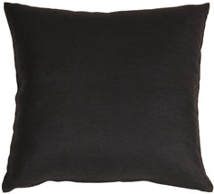 Tuscany Linen Black Throw Pillow 20x20, Complete with Pillow Insert - $41.95