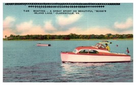 Boating on Buggs Island Lake Clarksville Virginia Boat Postcard - £5.88 GBP