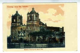 Mission Concepcion 1731 Undivided Back Postcard Greeting from San Antonio Texas - £13.98 GBP