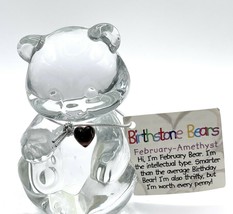 3 1/4&quot; Fenton Birthstone Glass Bears December- Blue Zircon - 5151 X2 - £21.13 GBP