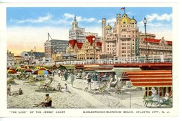 Postcard #4320 Lido Jersey Coast Shore Hotel Marlborough Beach Atlantic City NJ - £3.55 GBP