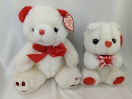 Cuddle Wit White Bear Plush Lot Valentines Love 9 Inch 7 Inch Stuffed Animal Toy - $16.95