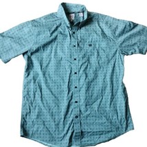 Cinch Shirt Western Button Down Mens L Bluish/Teal Color - Short Sleeve  - £14.75 GBP