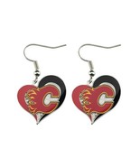 NHL Calgary Flames Swirl Heart Earrings - $21.66 CAD