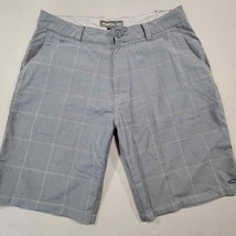 O&#39;Neill Mens Shorts Size 32 Blue Gray Chino Plaid Classic Flat Front But... - £8.42 GBP