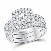 Authenticity Guarantee 
14kt White Gold Round Diamond Bridal Wedding Rin... - £2,073.29 GBP