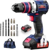 Dextra 20V Cordless Hammer Drill with 2.0Ah Battery and ChargerBrushless Impa... - £51.41 GBP