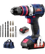 Dextra 20V Cordless Hammer Drill with 2.0Ah Battery and ChargerBrushless... - $64.32