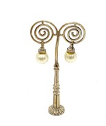 Vtg Sterling Signed 925 Dove Swirl Drop Pearl Street Post Lamp Miniature... - $65.78 CAD