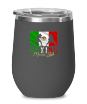 Wine Glass Tumbler Stainless Steel Funny Boxing Mexican Style  - £26.33 GBP