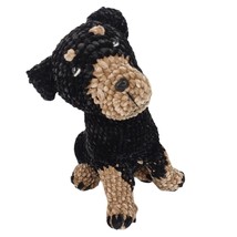 Knit Chenille Yarn Sitting Rottweiler 14x18&quot; Stuffed Animal Dog Plush Ro... - $29.03