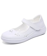 Ladies slip on ita Shoes Leather Mary Janes Nurse Shoes Woman White Flat... - £32.02 GBP